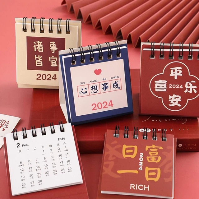 INSPIRATIONAL WORDS 2024 Desktop Calendar Mini Daily Yearly Agenda Home
