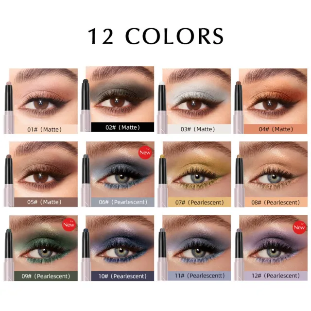 12 Colors Liquid Eyeliner Pencil Long Lasting Waterproof Colorful Pen Eye Makeup