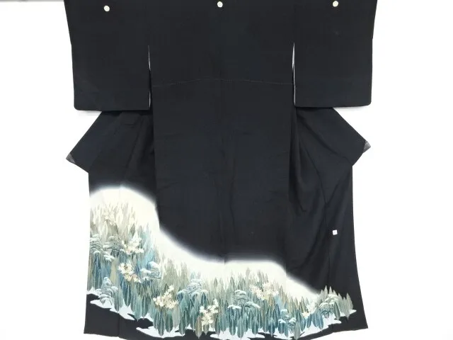 85414# Japanese Kimono / Antique Tomesode / Trees & Pine / Artist Work