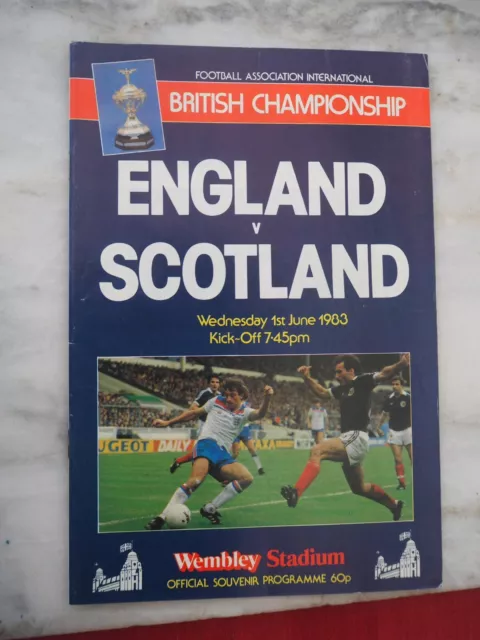 England v Scotland British Championsip  Football program 01 June 1983 at Wembley