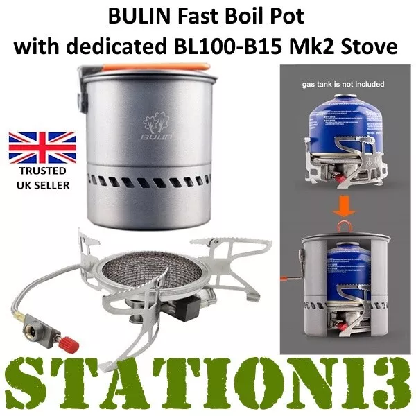 Fast Boil Pot and Dedicated Gas Stove Camping Kit - Energy Saving - B15 Stove