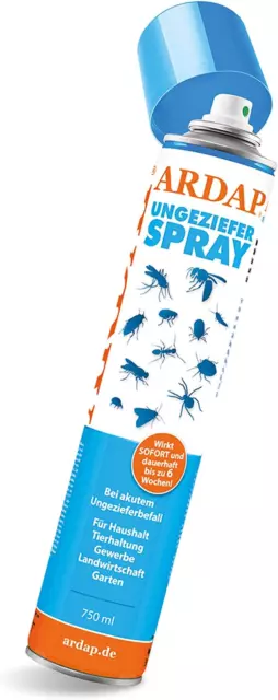 ARDAP Ungezieferspray Mit Sofort- & Langzeitwirkung 750Ml - Insektenspray Zur Be