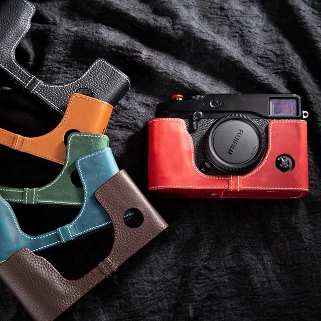 Genuine Leather Half Case For Fujifilm X-Pro1 Camera - Bottom Open Design, Black 11 thumbnail image