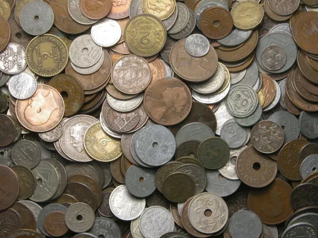 Konvolut Kiloware Nur alte Münzen bis 1950 aus Europa Welt LOT 1 KILOGRAMM 1 Kg 3