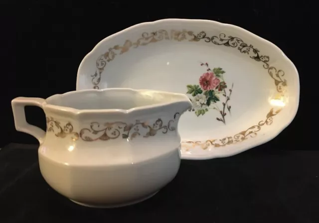 Vintage Bareuther Waldsassen Bavaria Germany Gravy w/ Small Oval Serving Platter