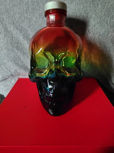 Crystal Head Vodka Pride Rainbow Colored 750ml Empty Bottle Skull Glass Crystal Head Vodka Pride Rainbow Colored 750ml Empty Bottle Skull Glass