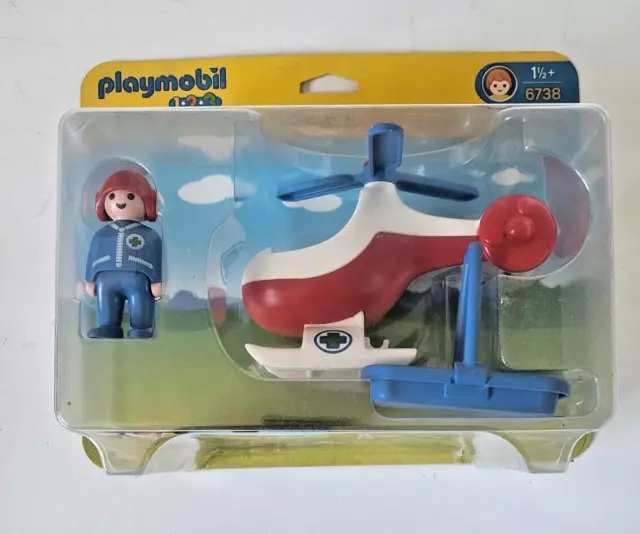 Playmobil 9383 - playmobil 1.2.3 - hélicoptere de police - La Poste