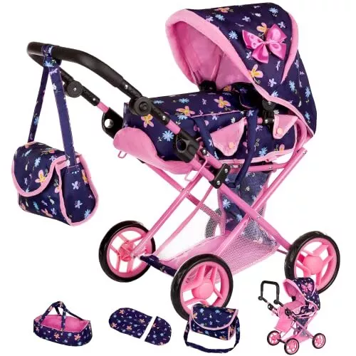 Kinderplay Baby Doll Stroller Adjustable Handle Reborn Strollers Model KP0200I