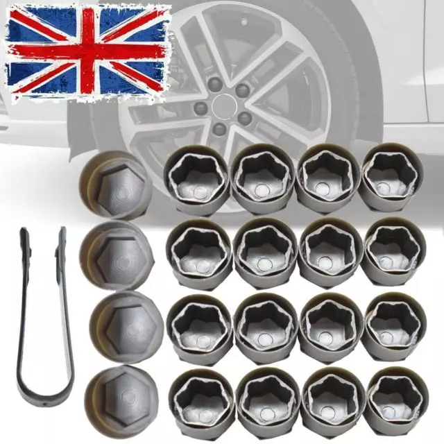 Audi wheel nut covers grey deals