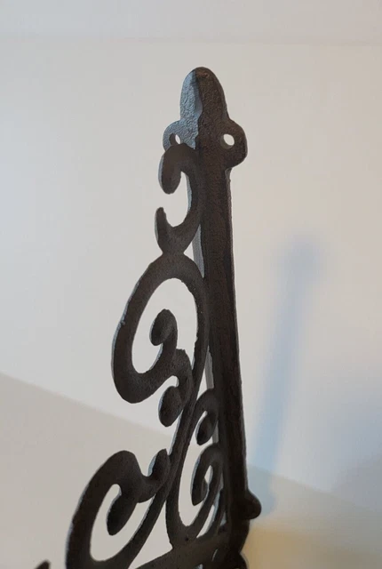 Cast Iron Antique Style Ornate Scroll Shelf Brackets Dark Brown 10" Set Of 2 7