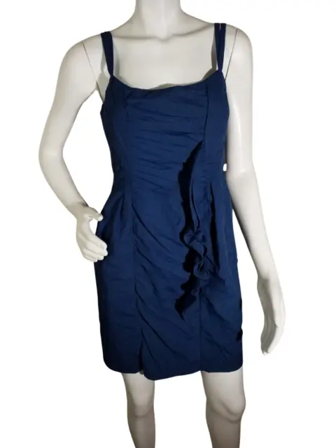 Nanette Lepore Womens Dress Sleeveless Ruffle Back Zipper Lined Blue Size 2