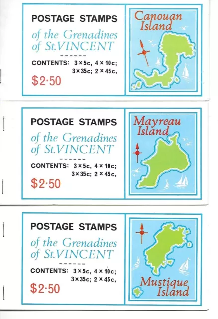 GRENADINES OF ST.VINCENT 1976 - 7 Booklets, MNH, 7 iss. from islands, v ...
