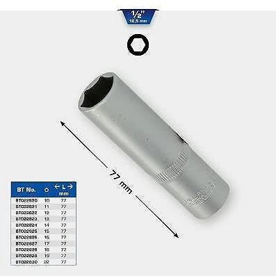 KS TOOLS 1/2" nodo esagonale, versione lunga, 10 mm