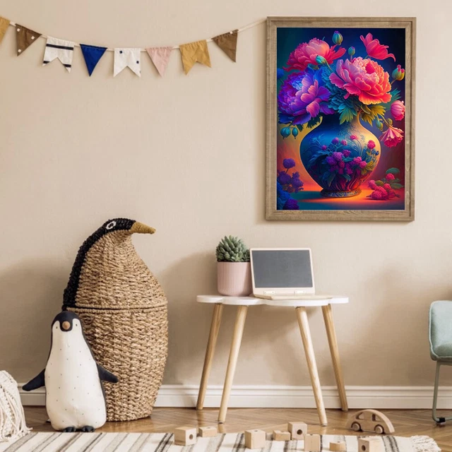5D DIY Full Round Drill Diamond Painting Flower Kit Home Decoration Art Craft