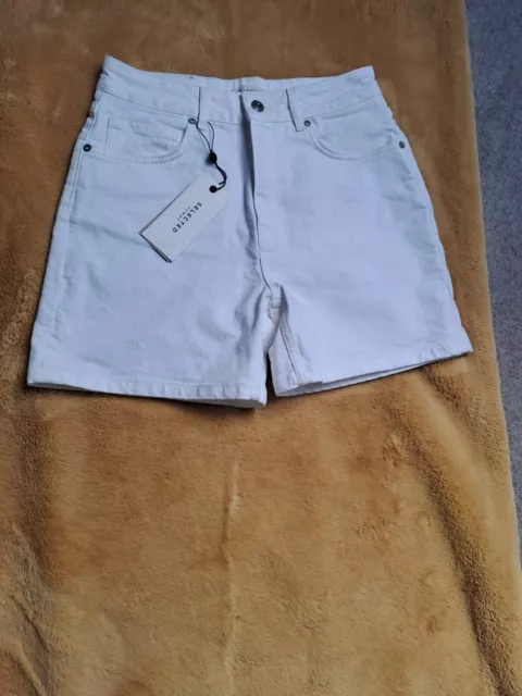 Pantaloncini da donna selezionati in denim bianco taglia 10 nuovi con etichette