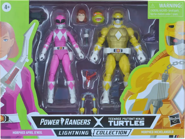 Power Rangers x TMNT 6" Figure Lightning 2-Pack Michelangelo & April IN STOCK