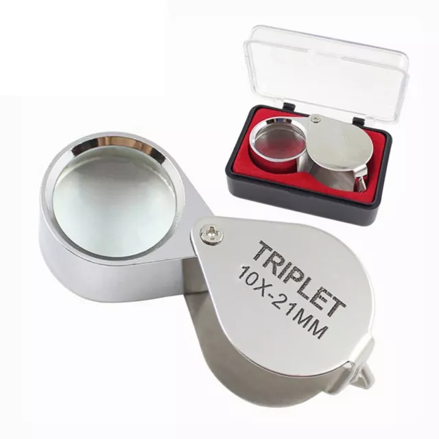 Loupe Rangement Boîte Pliable Loupe de Bijoutier Argent Haute Qualité Neuf