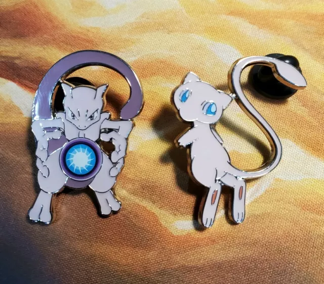 Pokemon Hidden Fates Pins Mewtwo Mew Nintendo Official Authentic Pin Set