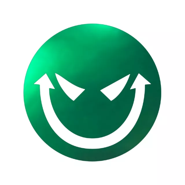 Smiley Decal - Evil Smile Sticker - Select Chrome Color And Size 2