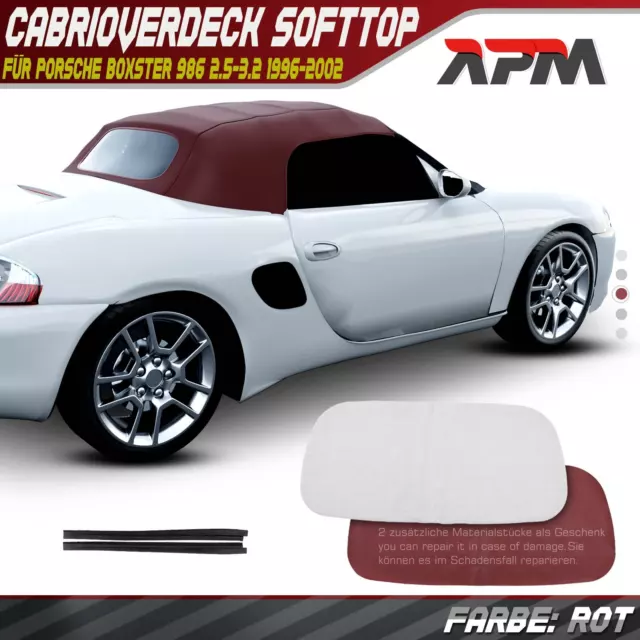 Cabrioverdeck Softtop Verdeckbezug Rot für Porsche Boxster 986 2.5-3.2 1996-2002