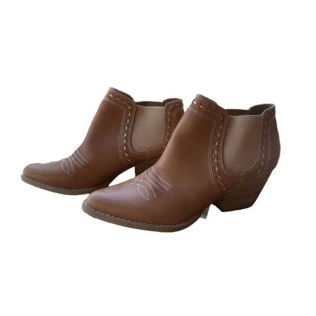 Reba Bonfire Western Low Boots Women Size 9 M  Worn Once Camel Leather