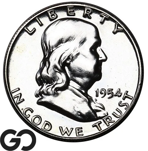 1954 Franklin Half Dollar PROOF, White Gem PR