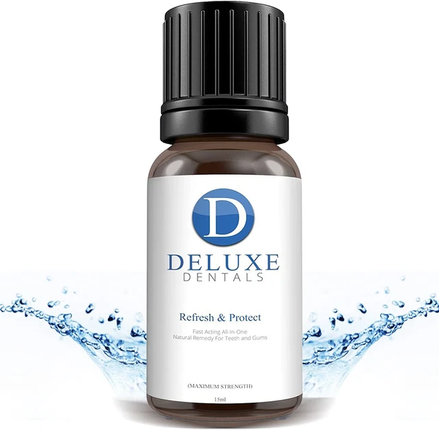 Deluxe Dentals schnell wirkendes reines botanisches Öl Heilmittel für Zähne und Zahnfleisch, Kaugummi