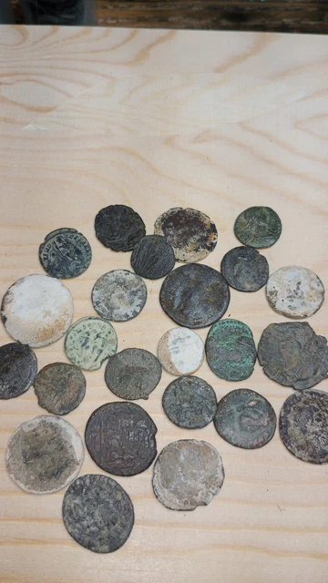 Lot Of 15 Uncleaned High Quality Authentic Ancient Imperial Roman Coins.
