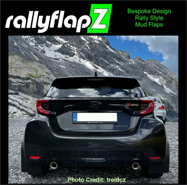 rallyflapZ | Mud Flaps to fit 2020+ Toyota GR Four Yaris Black 4mm PVC *Satin