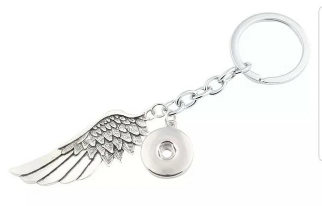 ANGEL WING Snap Keychain Interchangeable Jewelry Fits Ginger Snaps