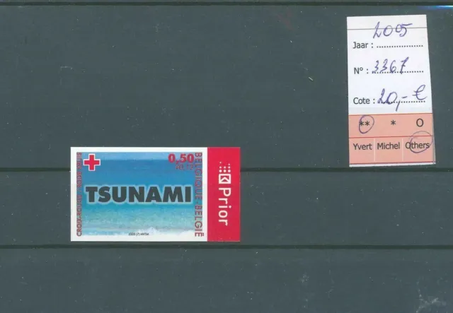 107.BELGIUM 2005 Imperf Tampon Tsunami, Croix Rouge .mnh