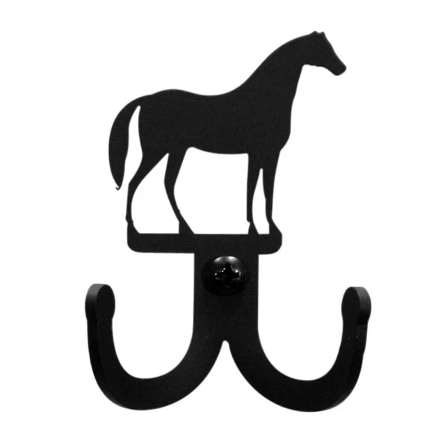 Wrought Iron Horse - Double Wall Hook 3" (Made in USA)
