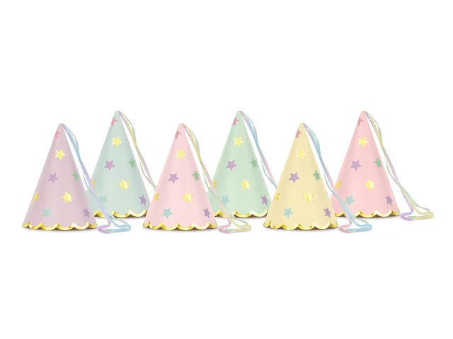 6 sombreros de fiesta 14,5 cm sombreros de fiesta cumpleaños infantil unicornio arco iris carnaval