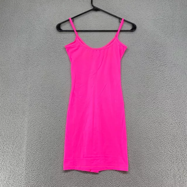 Skims Dress Womens XS Hot Pink Bodycon Spaghetti Strap Barbie 90s Lounge Slip