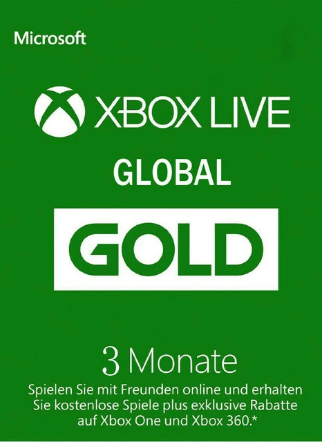 Xbox LIVE 3 Month Gold Membership - Microsoft Xbox One/360 Digital Code - Global