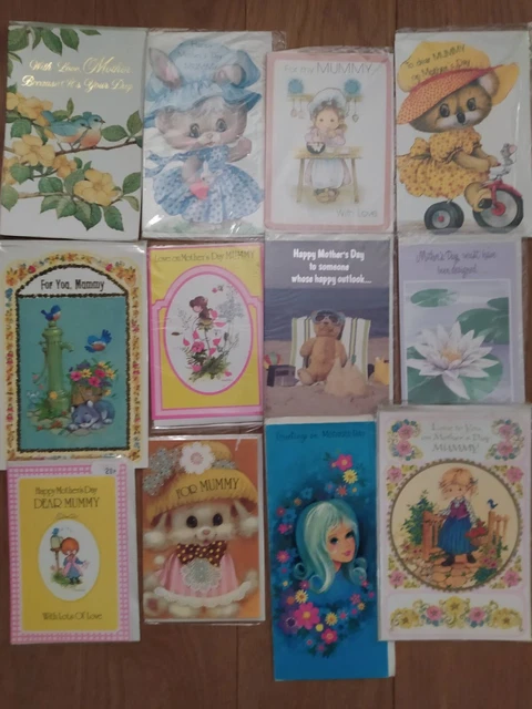 Joblot 12 Vintage Retro Mother's Day Cards