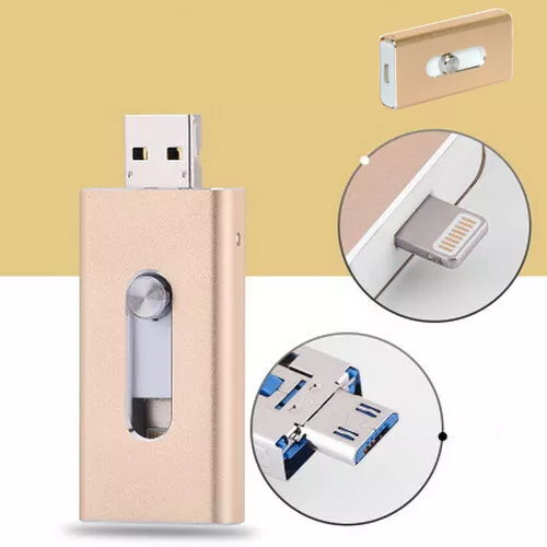 512GO 128GO64GO Clé USB i Flash Drive U Disk 3 en 1 pour Android IOS iPhone / PC 3