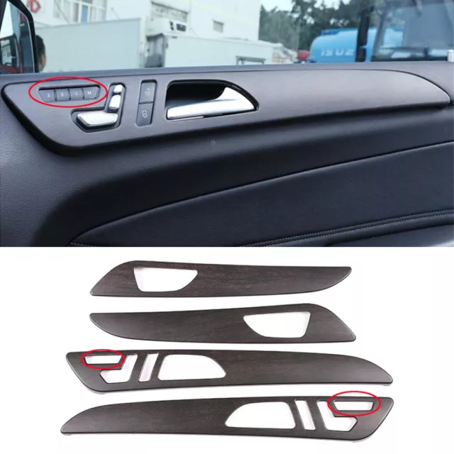 Kit For Benz GL GLE GLS ML W166 2013-19 Interior Door Panel Trim ABS Oak Grain×4