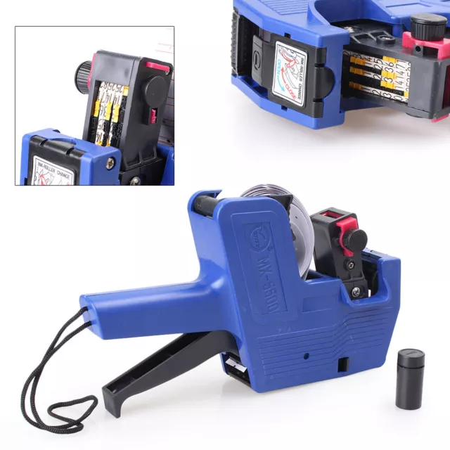 MX-5500 EOS 8 Digits Price Tag Gun Labeler Including Ink Roller Red Blue