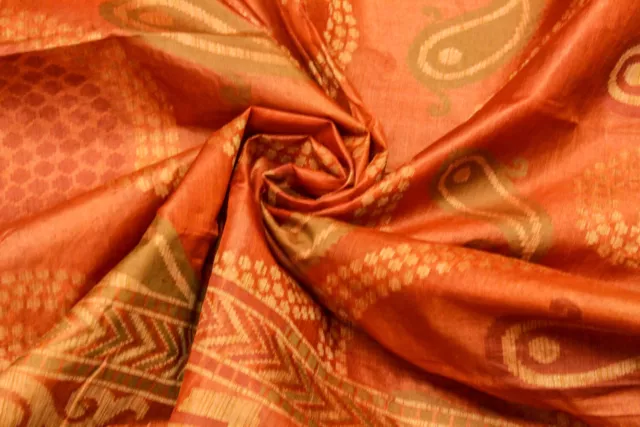 Pure Tussar Seide Saree Vintage Indian Hand Gewebt Sari Kostüm Sarong Wrap