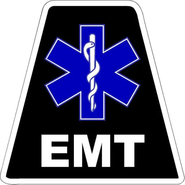 Black EMT HELMET TETS TETRAHEDRONS HELMET STICKER  EMT REFLECTIVE