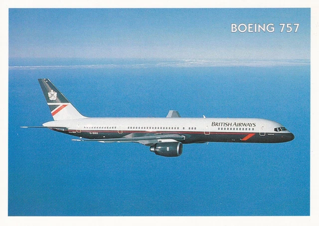 Carte postale postcard 10X15cm AVION AVIATION PLANE BRITISH AIRWAYS BOEING 757