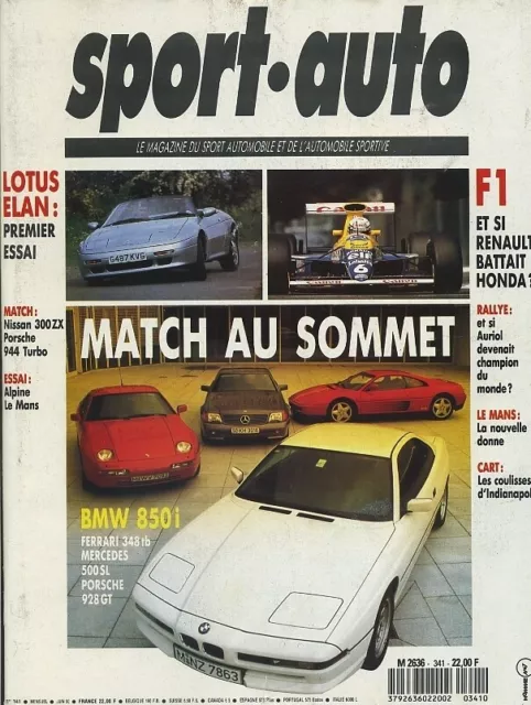 SPORT AUTO n°341 06/1990 LOTUS ELAN BMW 840i PORSCHE 928GT PORSCHE 944 TURBO