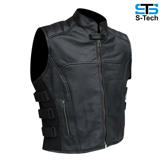 Moto gilet in pelle da uomo Stechmoto ST 1121 Tecnico Custom e vintage