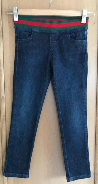 Gucci Girls Jeggings Age 5 - Indigo Wash With Diamonte Logo,Elastic Waist