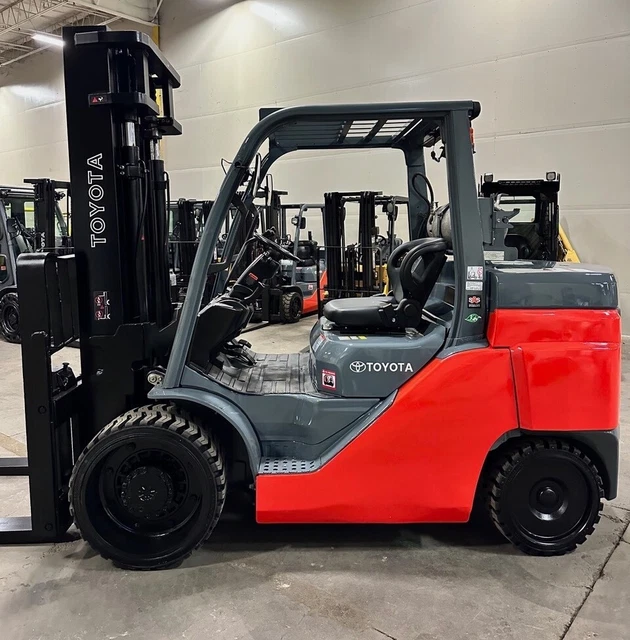 2018 Toyota 15500 Lb Treaded Cushion Tire Lp Gas Forklift 60 Inch Forks Painted