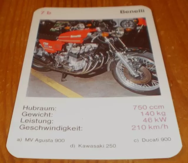 Quartett Motorrad Einzelkarte: Benelli