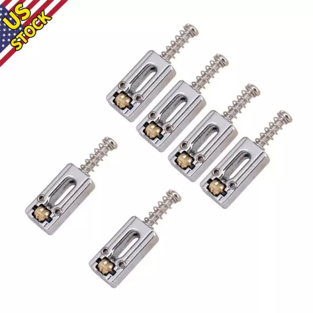 6 Electric Guitar Tremolo Roller Saddles Bridge Saddle Set for Strat/Tele Guitar