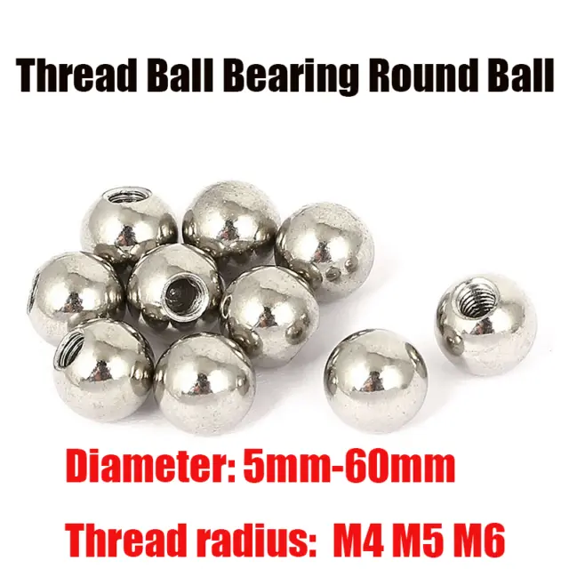 Thread Ball Bearing Round Balls Half-hole Stainless Steel M4 M5 M6 Dia 6MM-60MM