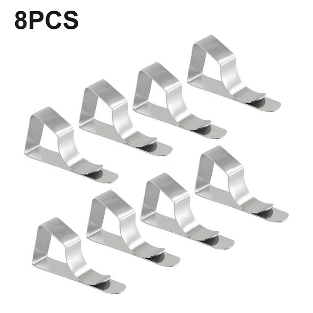 8 Pcs De Nappe Clip for Tables Avec Épaisseur De No More Than 3cm Argent